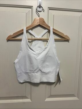 Zella White Racerback Cropped Sports Bralette